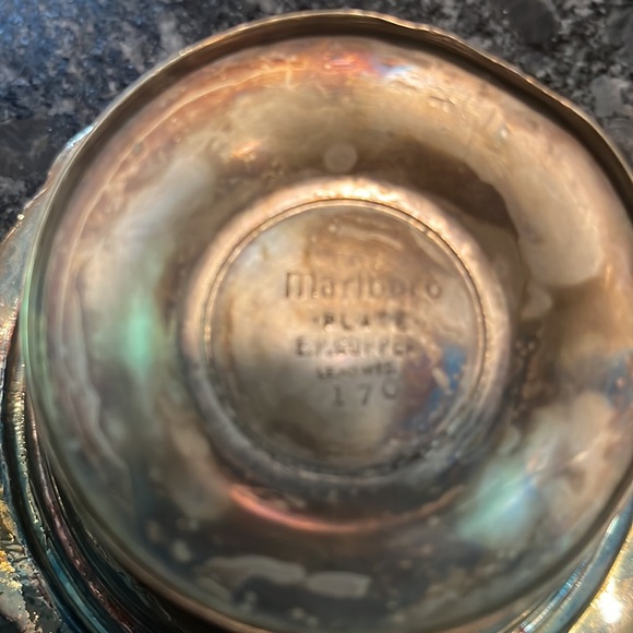 Beautiful vintage silver, little bowl with fancy edging - Picture 3 of 5